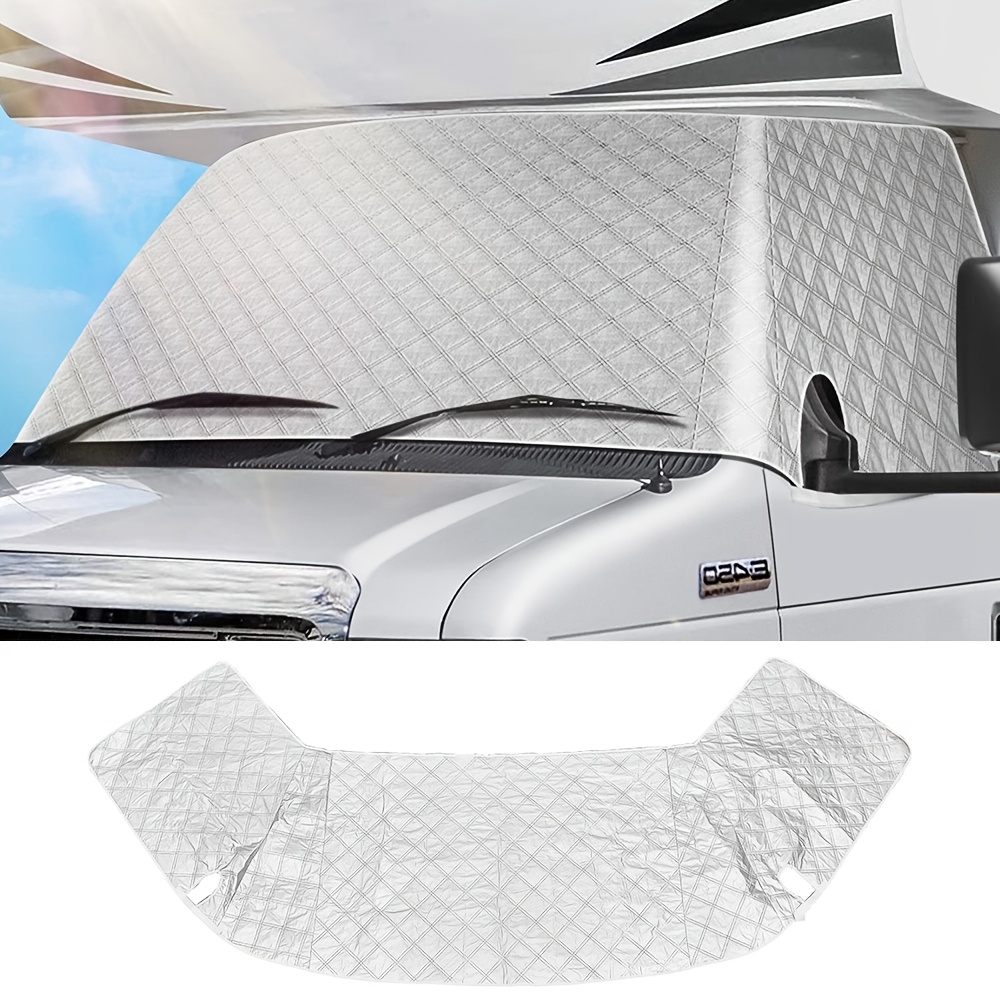 Image of Windshield Window Snow Cover For For Ford E450 Rv 1997-2024 Windshield Cover For Ice And Snow Rv Front Window Sunshade Cover Rv Additions With 4 Layer Materials And 2 Magnets