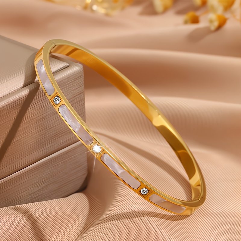 3pcs 18K Golden-Plated Minimalist Bracelets Set, Unisex Gift
