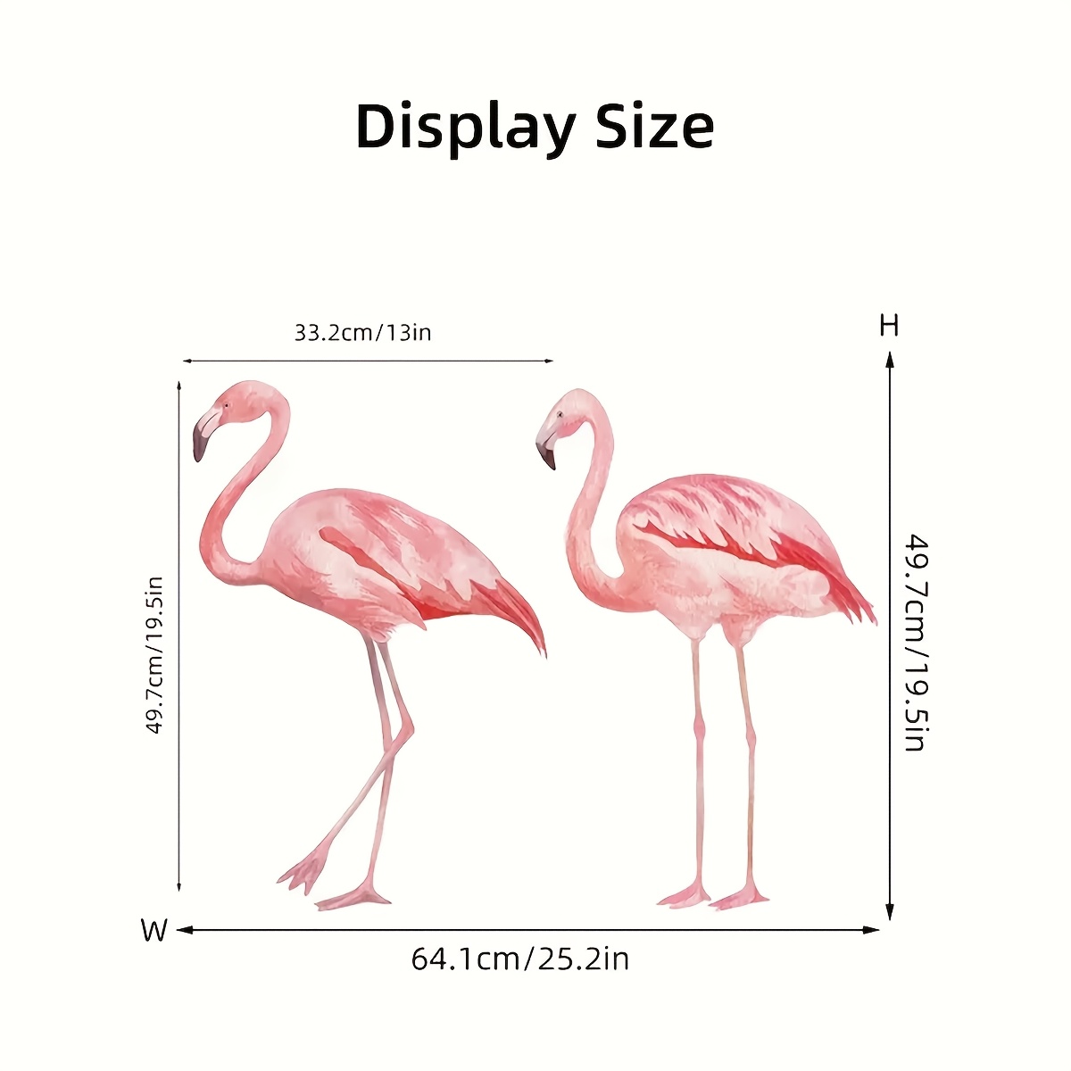 Image of 1pc Flamingo Wall Compatible For Floors & Walls - Removable Vinyl Decal With Realistic Flamingo, Application & Residue-free Removal, Suitable For Bedroom, Living Room Decor