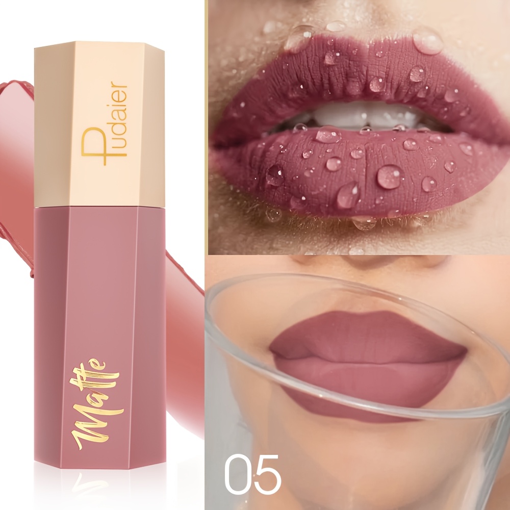 Image of Matte Lip Gloss, Velvet Liquid Lipstick, Waterproof Long-lasting Non-transfer Lip Color, Smooth Nude Matte Lip Makeup For Women, Everyday Lip Look, Valentine's Day Gift, Perfect Gift For Halloween