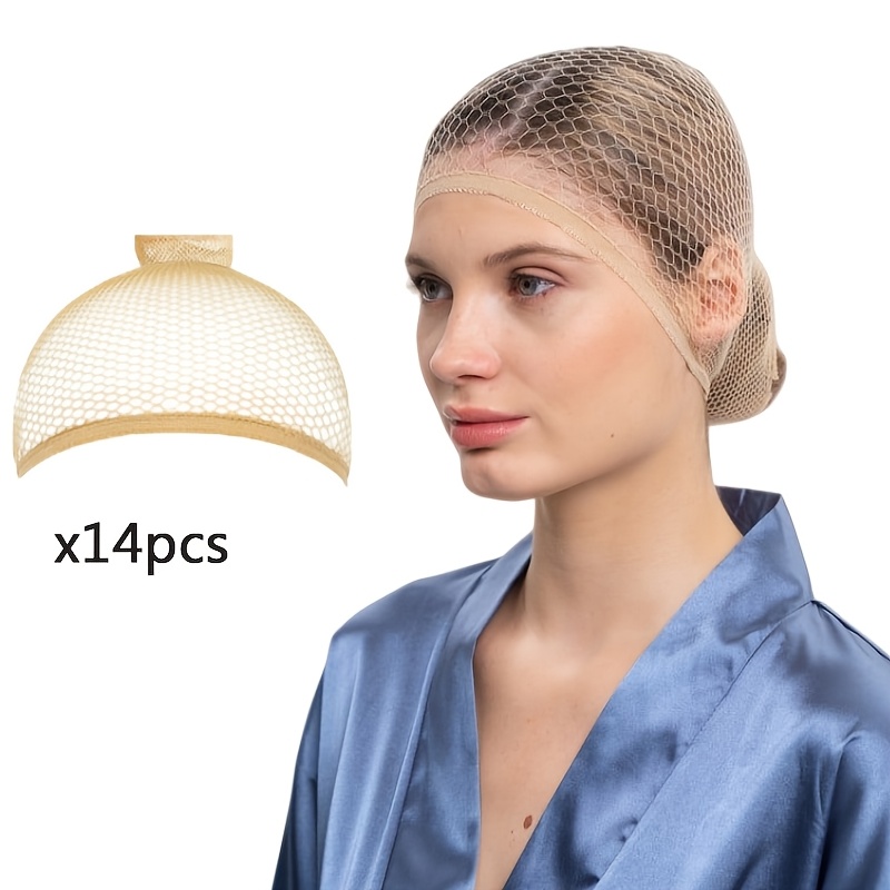 TEMU Non Slip Invisible Light Beige Mesh Wig Size Elastic Nylon Hair Style Stretchable High Elastic Breathable Fishnet Wig Cap Wig Hair Accessories