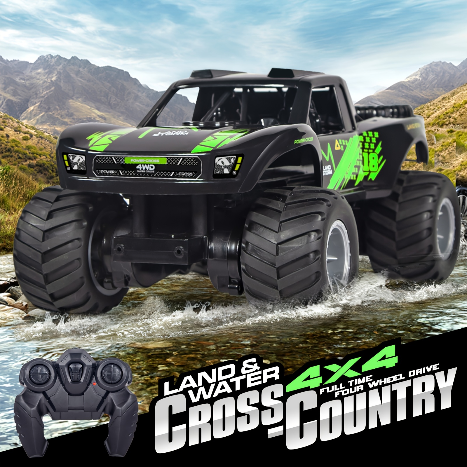 Remote Control Cars For Boys, Rc Truck 4x4, 1:16 Scale, Off-Road Truck With Two Rechargeable Batteries, High Speed Vehicle.
