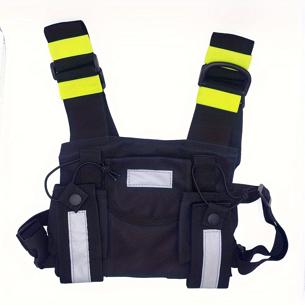 

Portable Radio Shoulder Holster, 2 Way Radio Reflective Chest Harness Holder Bag, Front Pouch Case