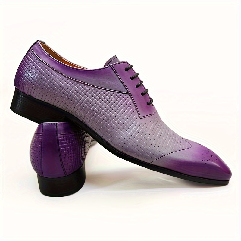 formal mens shoes purple woven print - Temu