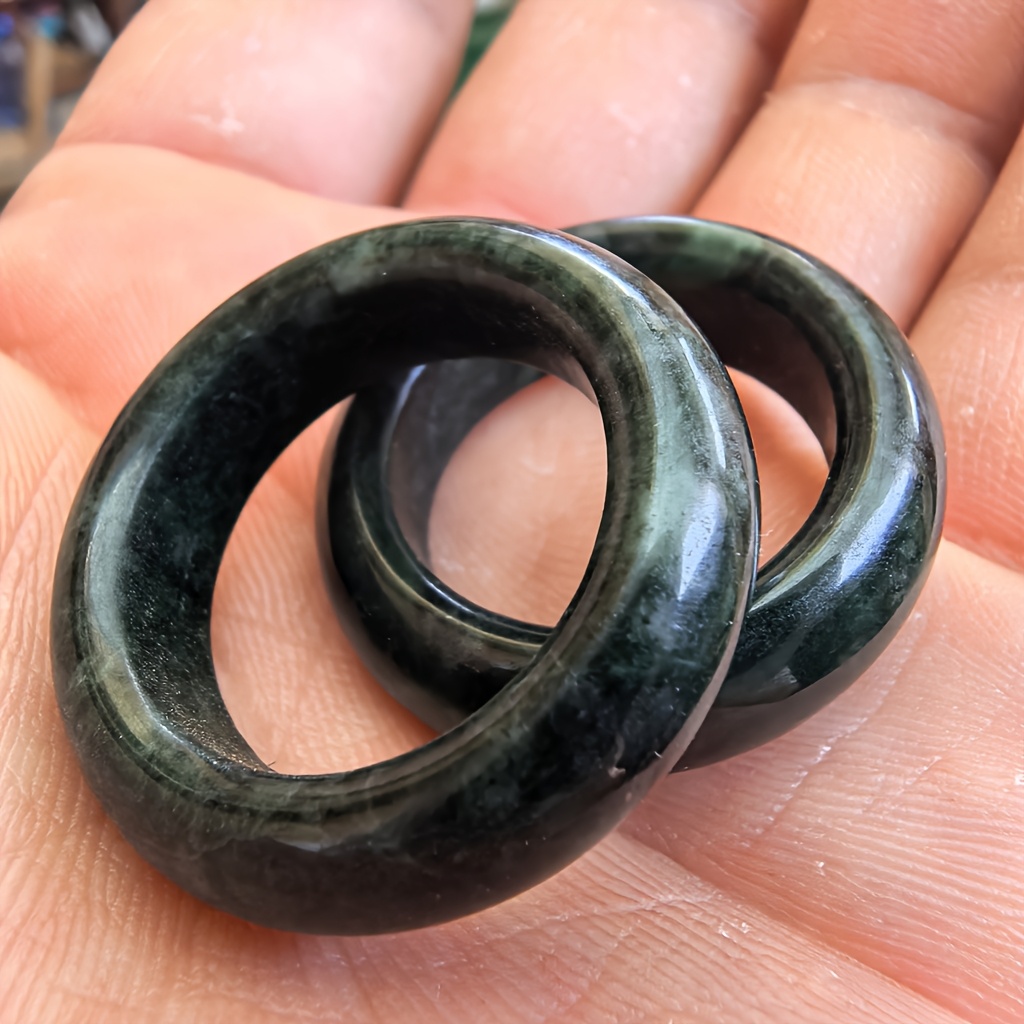 Image of A Pair Of 2 (random Style) Thanksgiving Rings With , Sized 20mm + 21mm, Unisex Rings That The Soothing Atmosphere Of A Stone To The