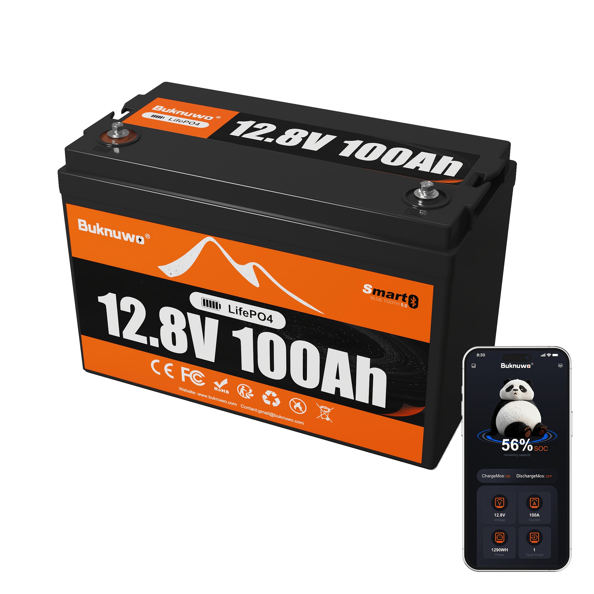 TEMU 12v 100ah Lithium Lifepo4 Battery, 12 Volt Lithium Battery With Wireless And Low Temp Protection. Max. 15000 Deep Cycles, Built-in 100a Bms For