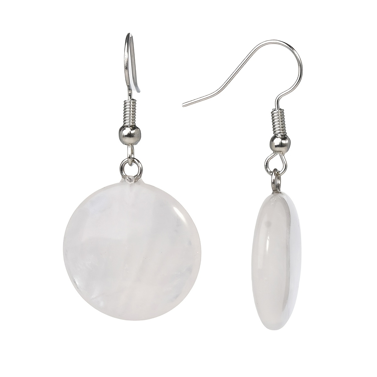 1 Pair Natural Stone Bohemian Earrings - Handmade Round Gemstone Dangle Earrings 10 Colors Summer Casual Jewelry For Women, Mother's Day Gift & Daily Wear Stone Earrings