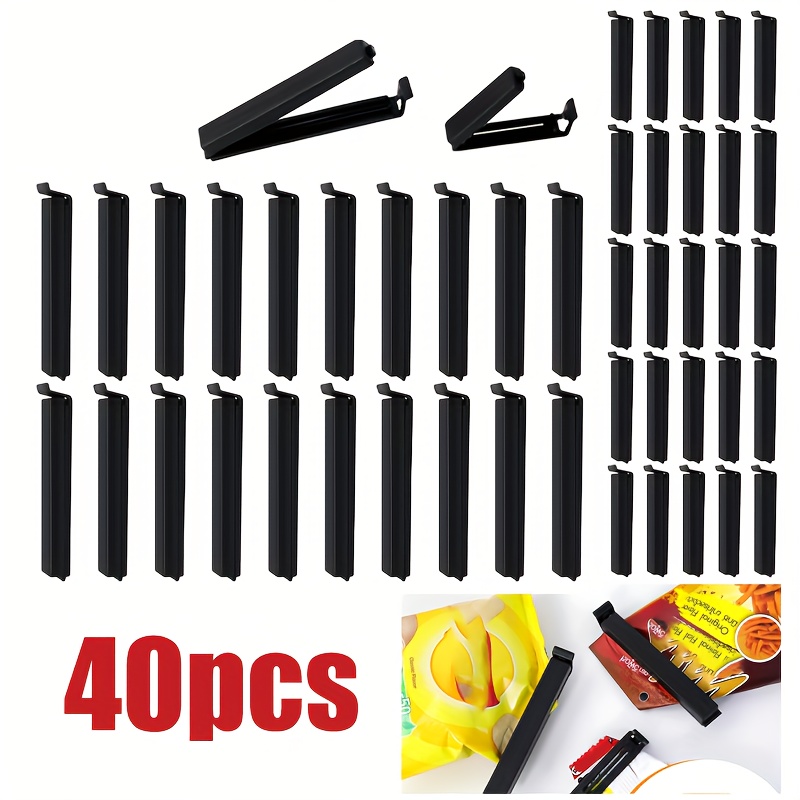 Image of Pack Of 40/20 Sealing Clips, 6/11 Cm Long Clips For Bags, Reusable Bag Clips, Sealing Clips For Home, Freezer Bag Clips For Food, Snacks, Clips For Bags