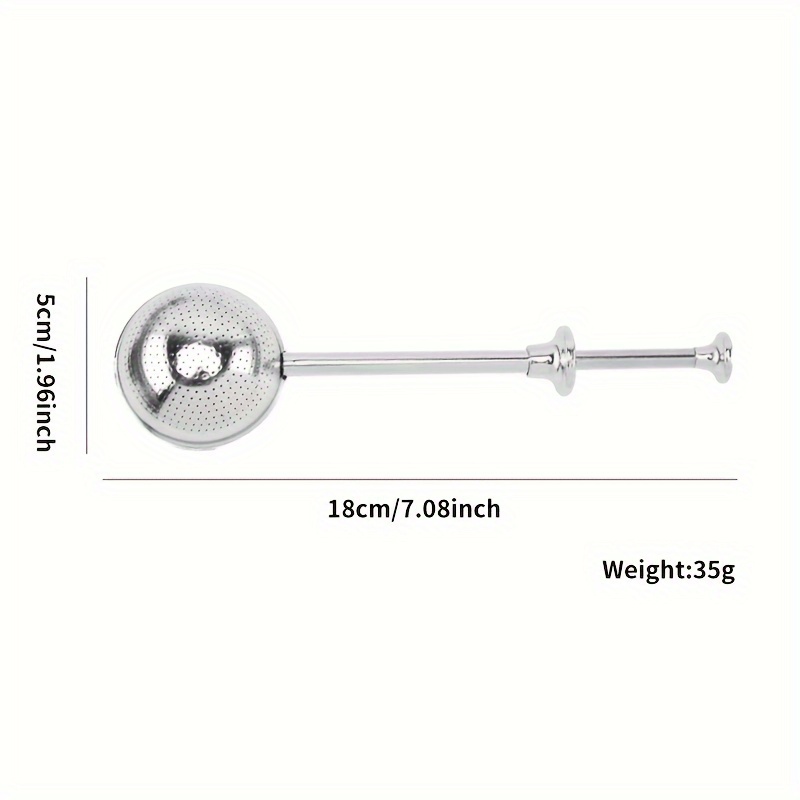 E-shop Edelstahl Tee-Ei mit Langem Griff, Teleskopisches Rundes Tee-Sieb, Küchenzubehör zum Abtropfen von Teeblättern, Geeignet für Weihnachten,