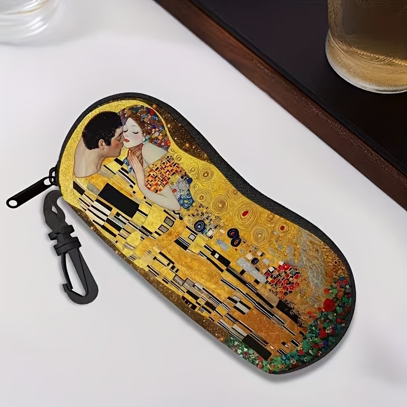 TEMU 1pc Of Egypt Pattern Zippered Case, Portable Neoprene Zippered Eyeglass Case, Fits All Types And Sizes Of Glasses, Suitable For Men And Women