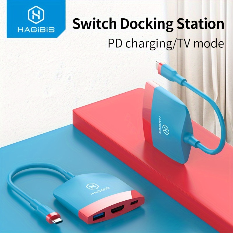 Multi-Port Charging Dock for Nintendo Switch / Switch OLED (LAN Model) Game  Console Portable Charging Stand with 1000Mbs LAN / 4K HD / Type-C / USB  Ports Support TV Mode
