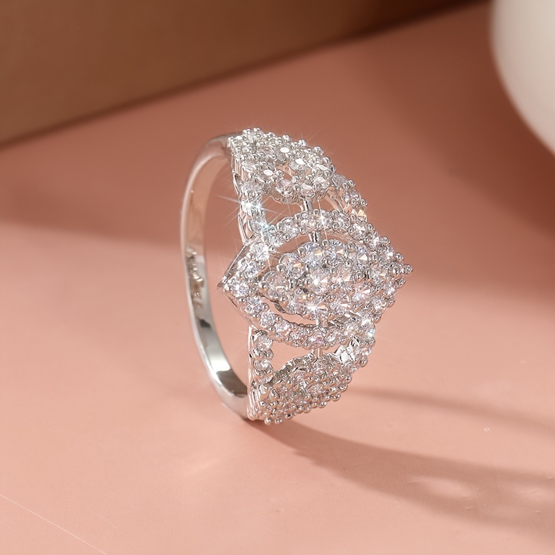 Vintage Boho Copper Engagement Ring with Zirconia Inlay