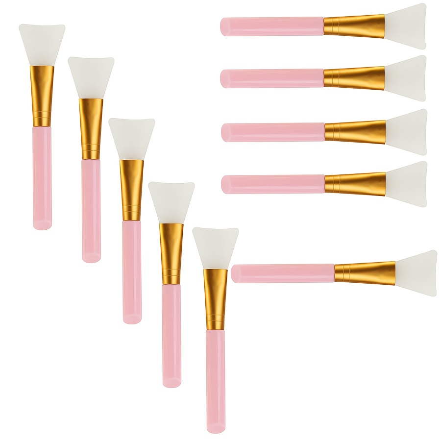 TEMU 10 Pink Silicone Face Mask Brushes, Mask Brushes, Makeup Brush Beauty Brushes, Soft Bristle Mask Brushes, Mixing Brushes, Mask Applicators