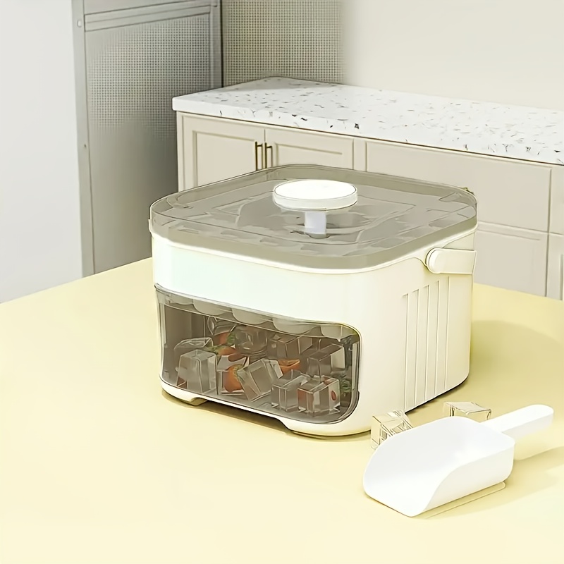 Double-layer Cube Of Ice Mold, 50-grid Large Capacity Push-type Refrigerator Ice Box, Rapid Freezing Ice Tray, Essential For Home Summer Cold Drinks, Food-grade Pp Material, Essential For