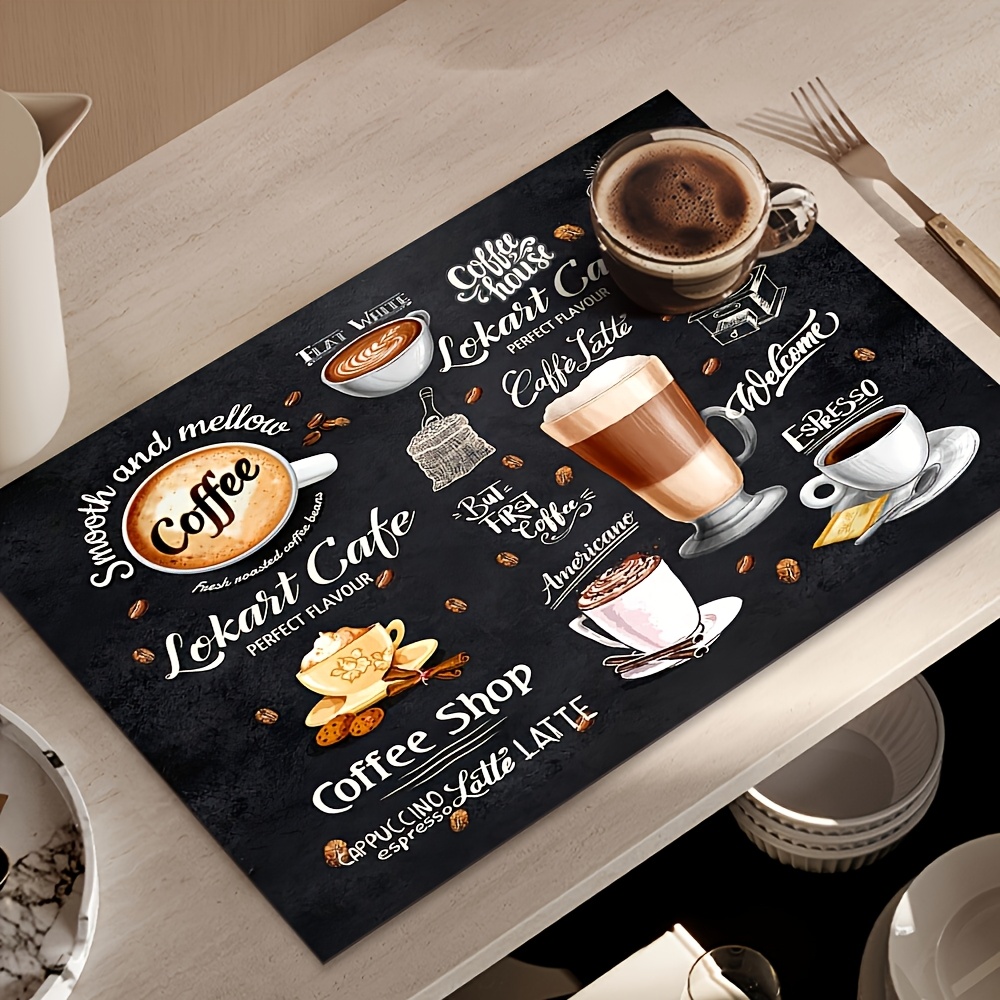 E-shop Kaffeemaschine Tischunterlage, Muster, Vintage Bohemian Style Diatomeen-Eisen Tischmatte, Utensil Trocknungsmatte, Arbeitsplatten Dekormatte,