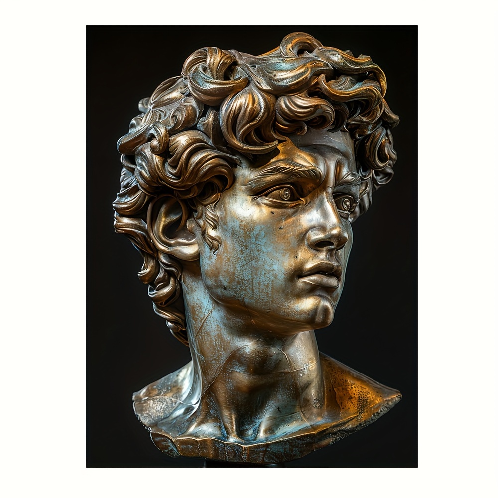 

Stunning Gold Statue Of David Canvas Art - 12x16" Unframed Wall Decor For Home, Office, Or Cafe