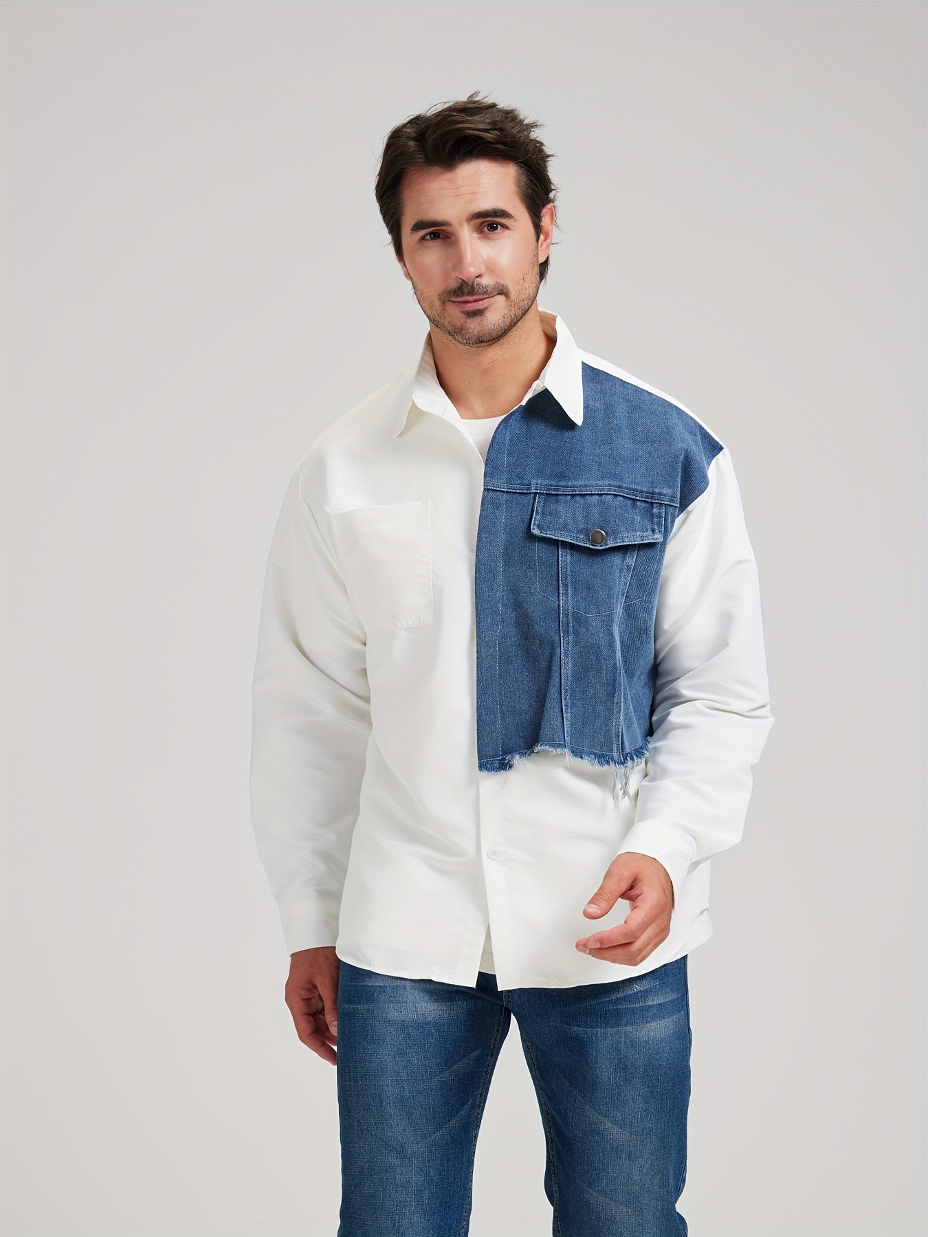 Fashion Design *'s Style Denim Shirt *'s Stylish Comfy Shirt For Casual  Wear