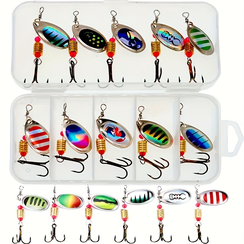 

Ensemble de 10 Leurres Spinner de Pêche Premium - Appâts Cuillère en Métal Durables pour Truite & , Couleurs Vibrantes, Kit de Pêche Complet