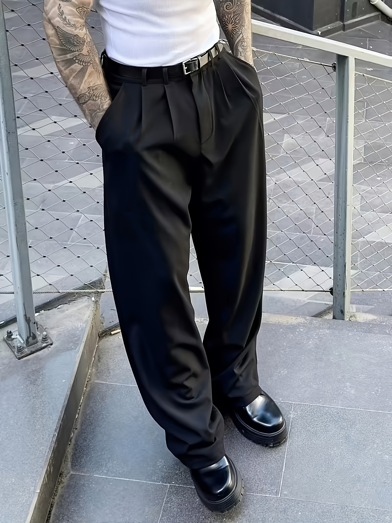 loose black dress pants Black & White Lace Contrast Maxi Dress main image 0