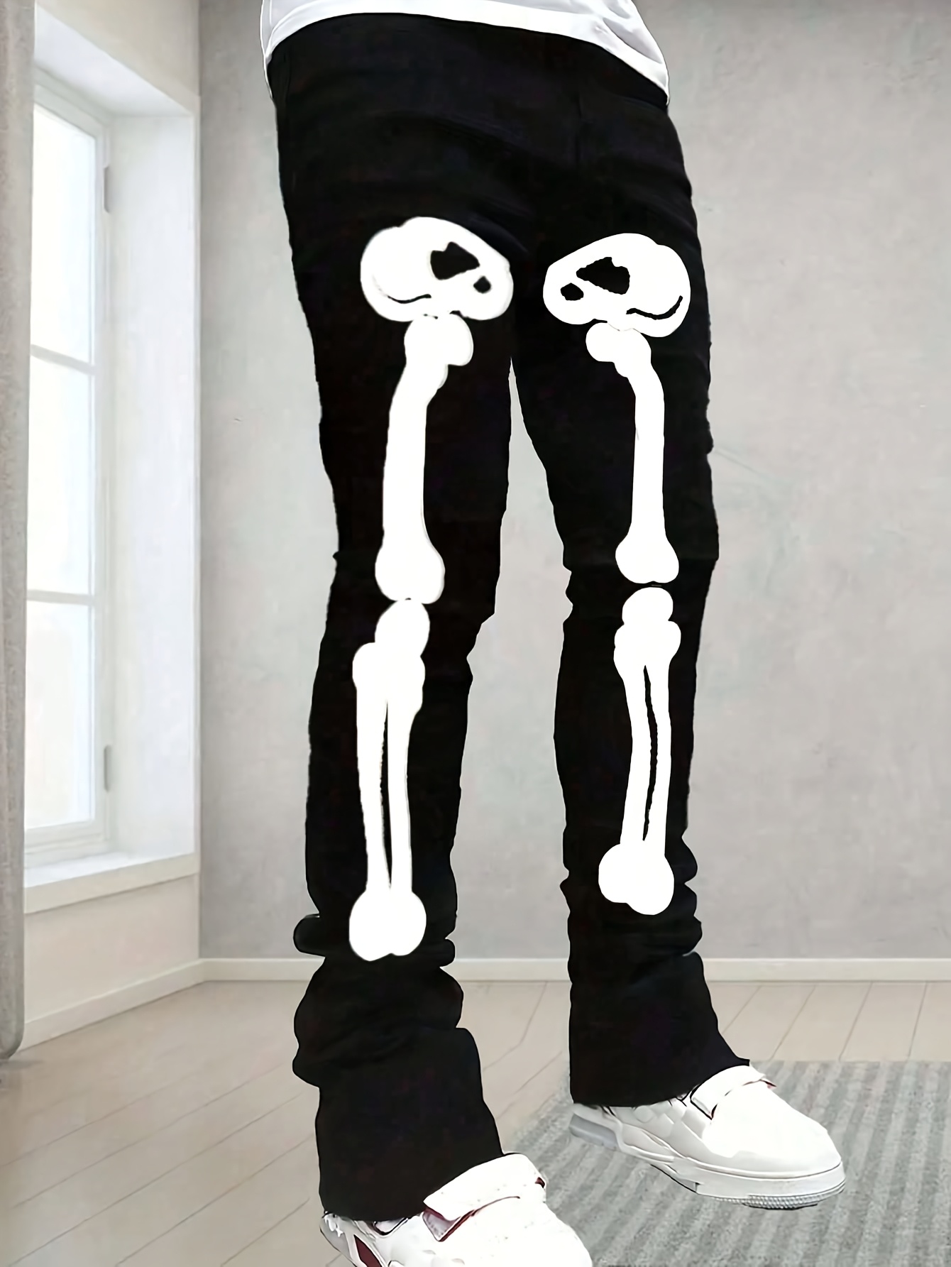 メンズウェア RUSSELUNO SKELETON JERSEY SKINNY PANTS skeleton jeans sold on Temu United States