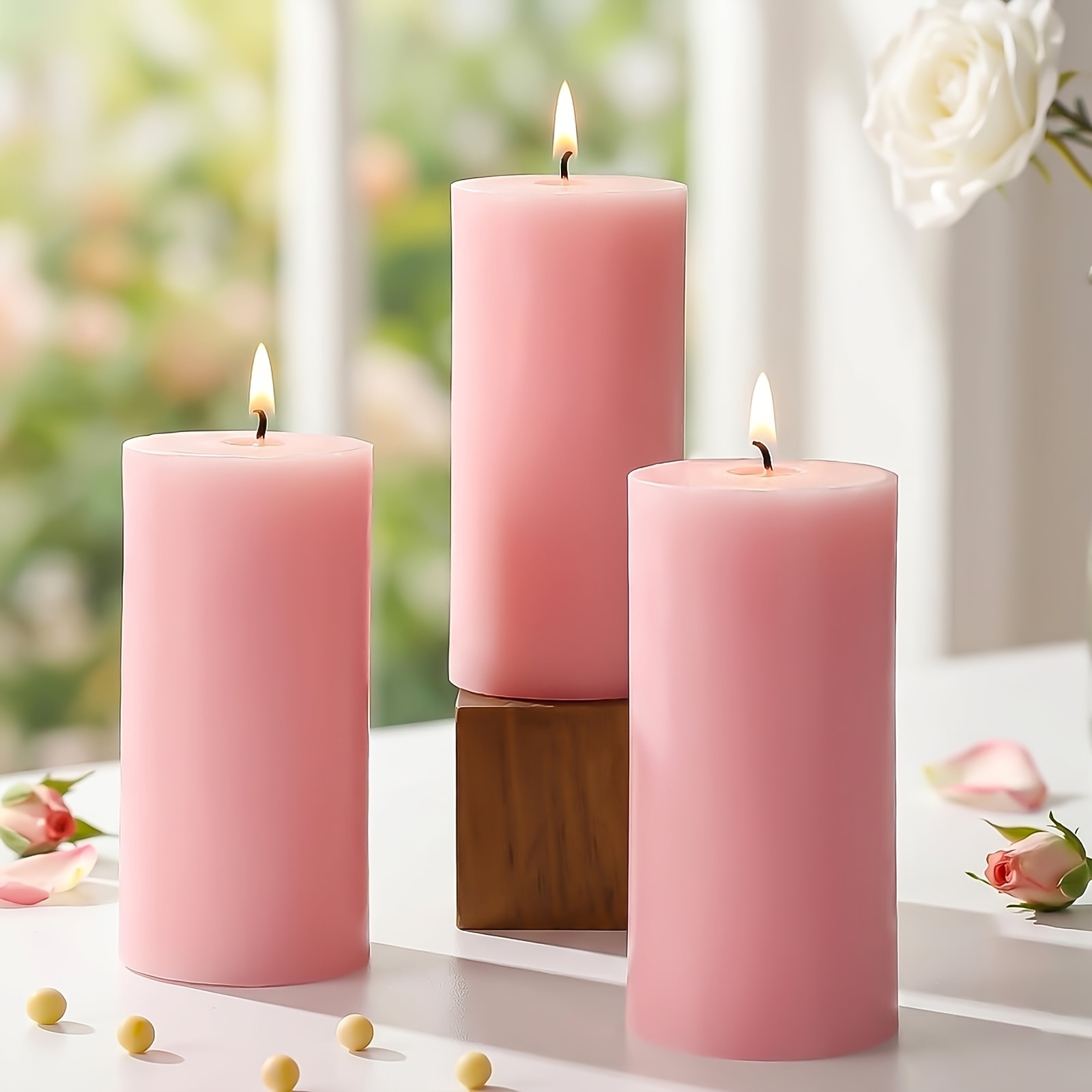 3 6   scented pillar candles mothers day soy candles with a long   of up to 105 hours suitable for bathrooms and living rooms measuring 2x4 inches in size