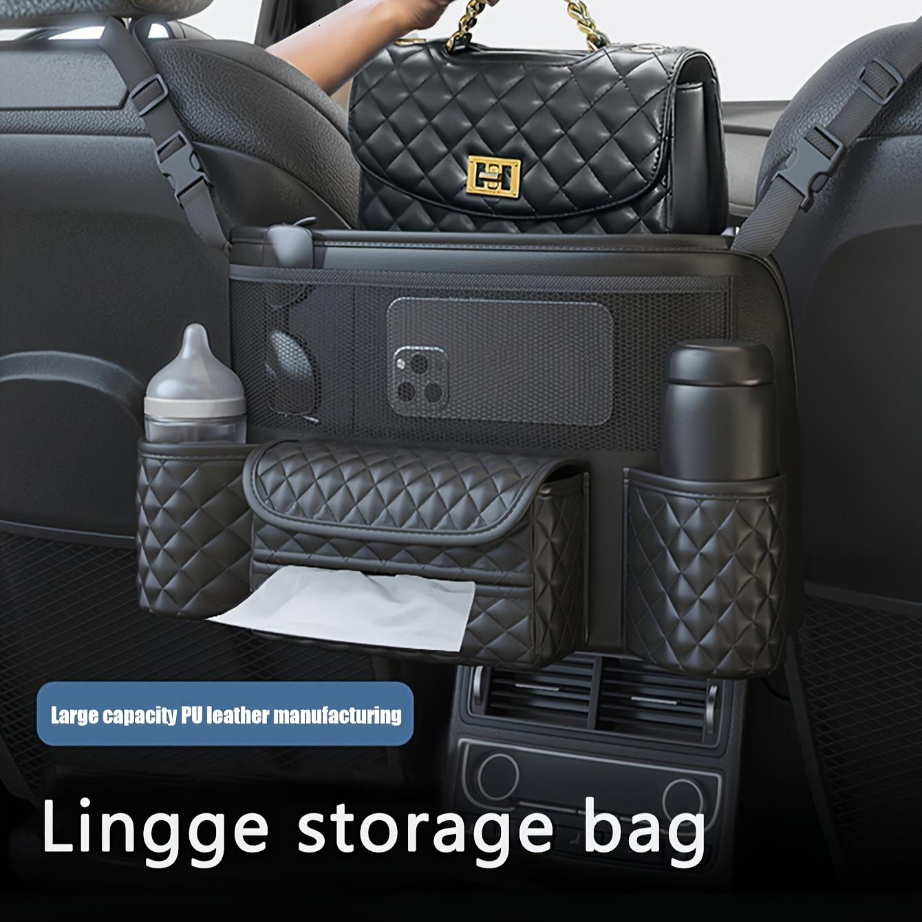 

Car Storage Bag Between Seat Storage Net Pockets Car Back Storage Hanging Bag For Bag Storage Bag Car Interior Accessories