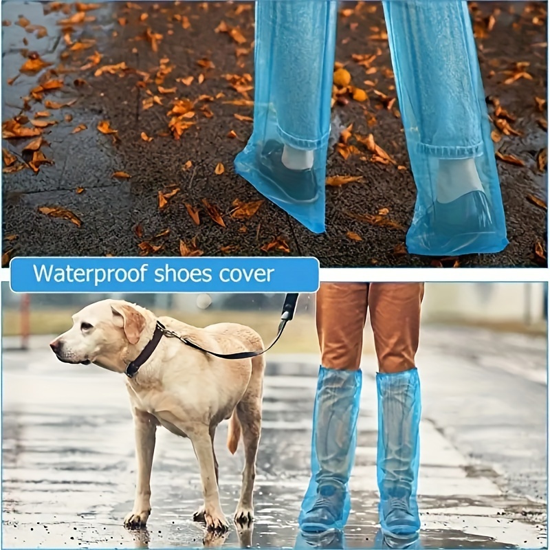 

5/10pairs Disposable Waterproof Shoe Covers, Anti-slip Extended Thickened Rainproof Shoe Covers For Drifting, High Cylinder, Rainy Day Cycling