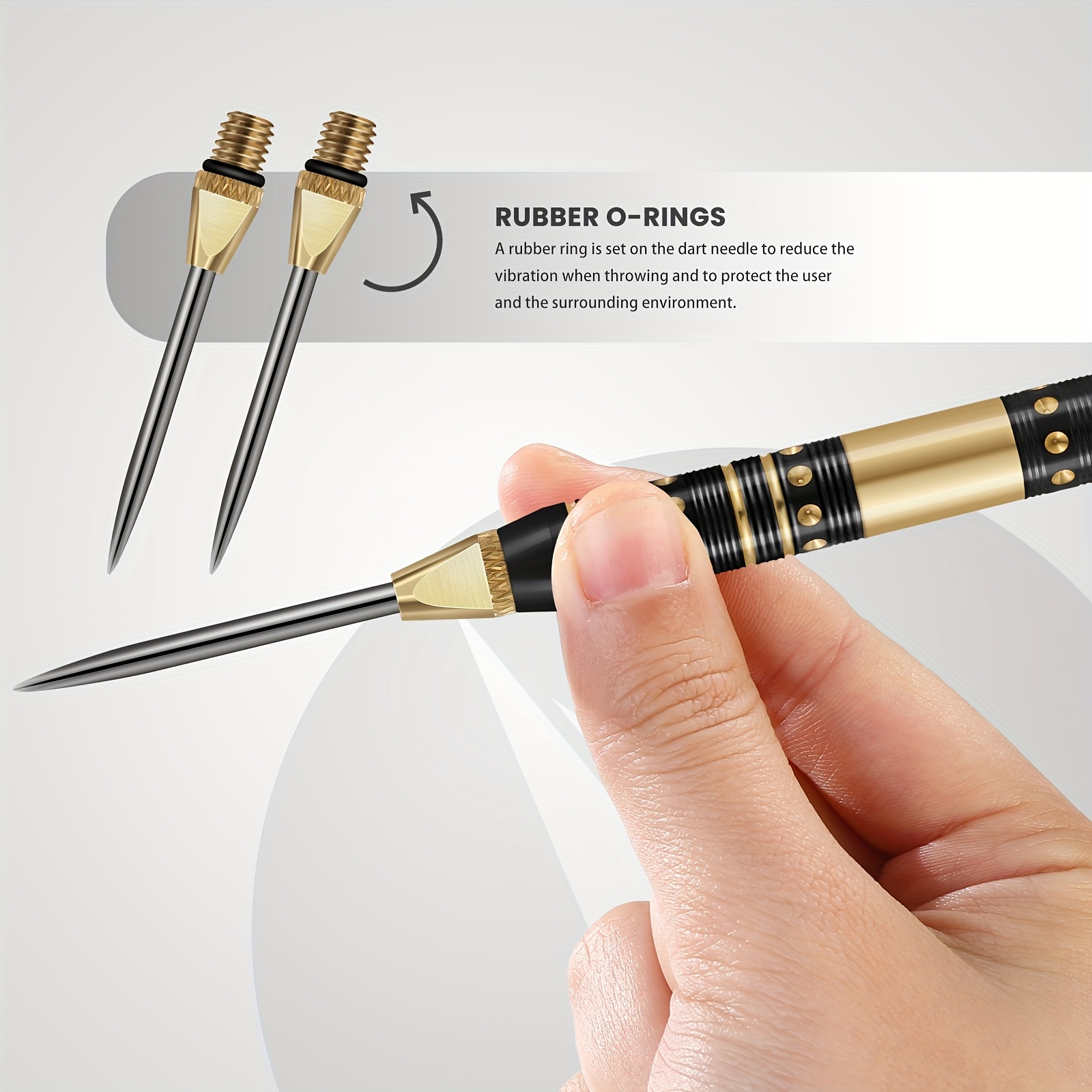 Set van 6 koperen dartpunten van 40 mm