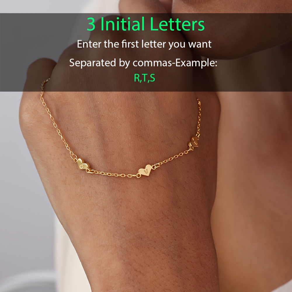 TEMU Custom Exquisite -shaped Bracelet Plated With, Customizable With English Names, Personalized Decoration, Stylish Font Additions, Mother's Day