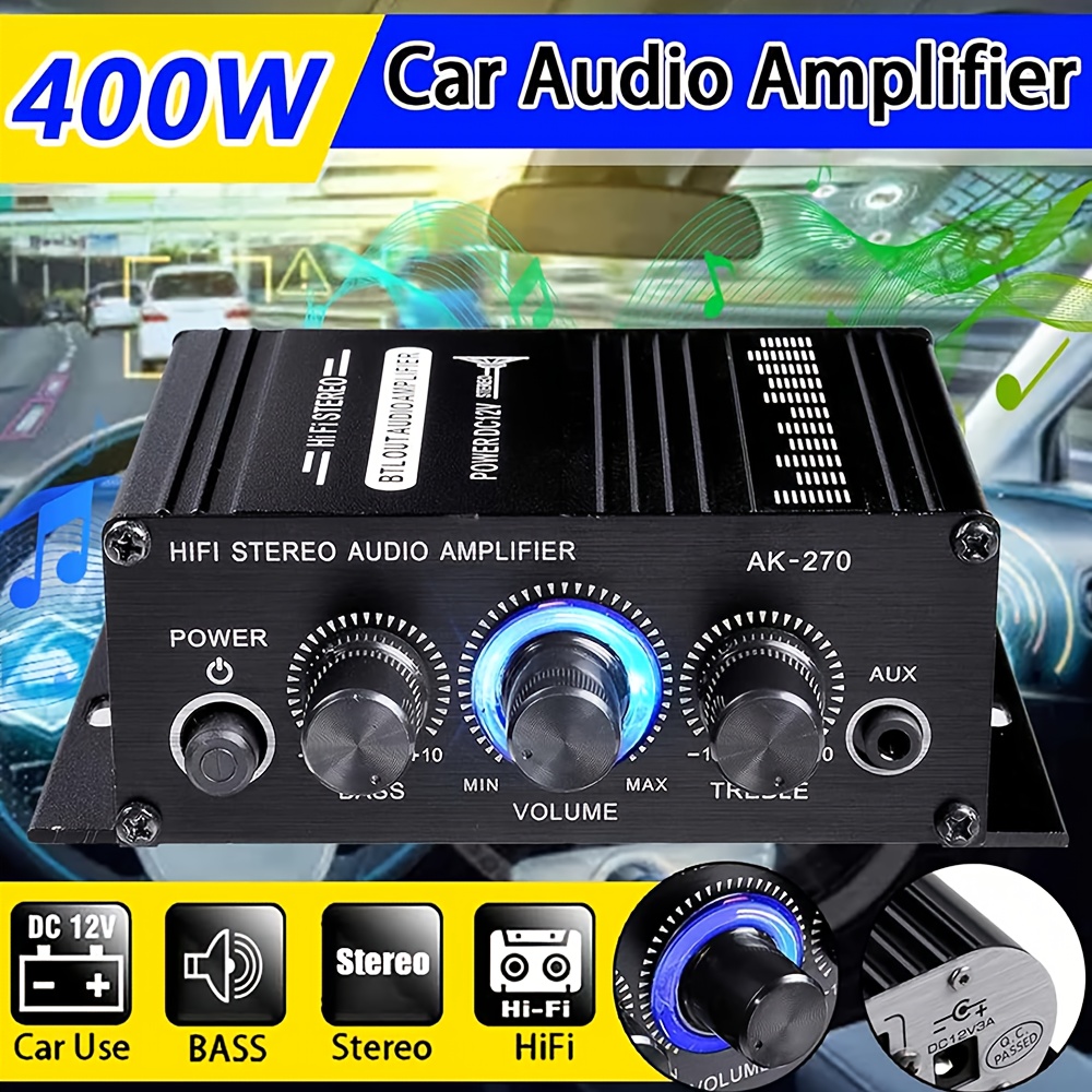 

Ak270 New Universal Car Mp3 Mini 2-channel Stereo 12v Amplifier Audio Amplifier Home Theater Sound System