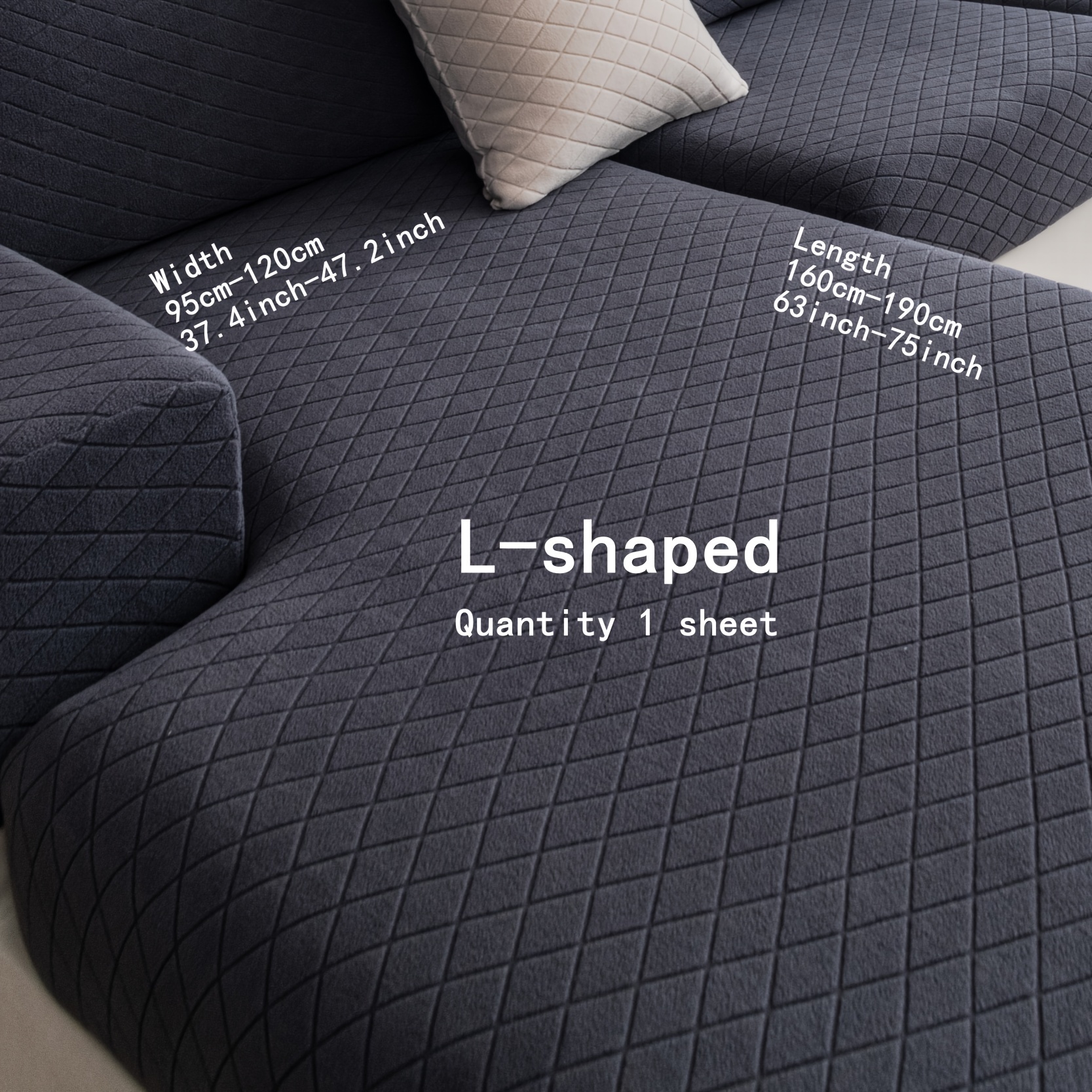 1pc Fleece Grid Elastic Sofa Cover. Machine Washable And Hand Washable. Sofa Seat Rest Chair Protective Cover. Cover