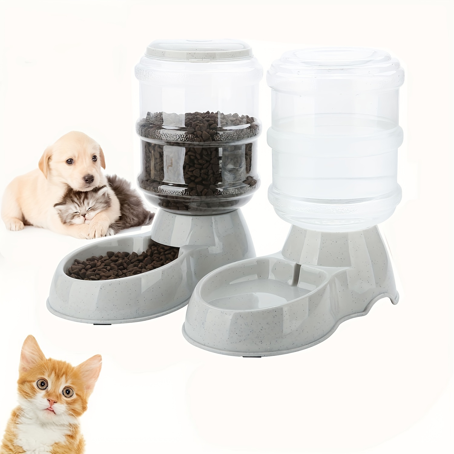 

3.8l Automatic Feeder And Water Dispenser, Feeder And Waterer, Pet For Small Medium Dog Puppy Kitten