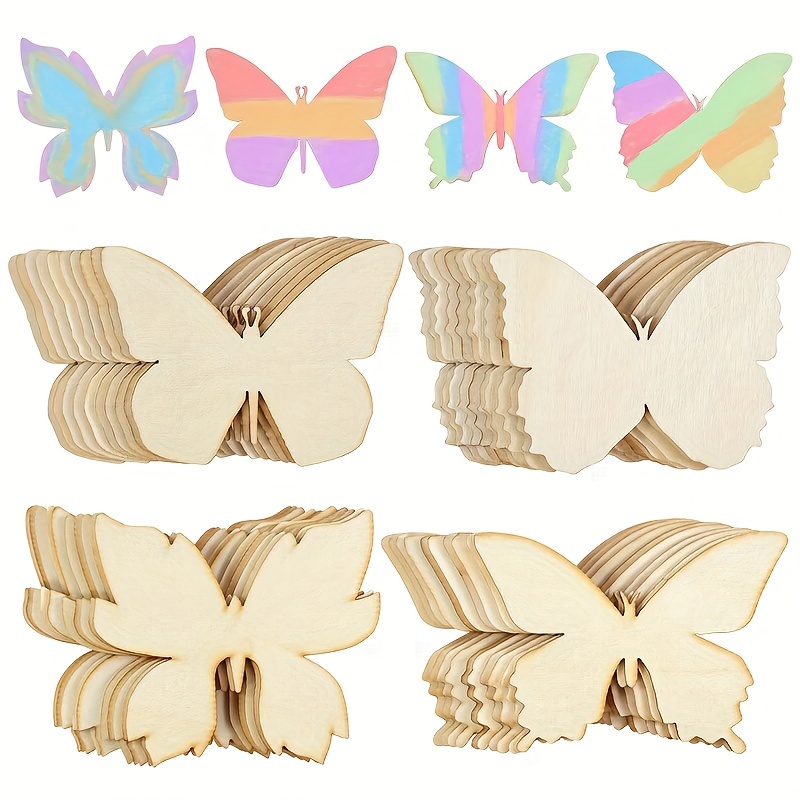 

10pcs Wooden Butterfly Unfinished Wood Butterflies For Crafts Blank Slices Cutouts For Painting Diy Craft Wooden Butterfly Animal Shaped Tags Home Decorations