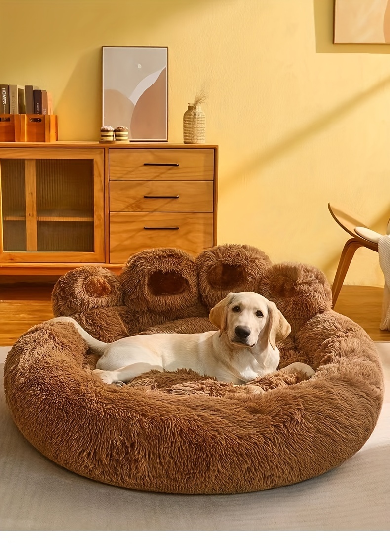   paw shaped pet bed dog nest long plush soft dog sleeping bed cushion sofa Product details 17