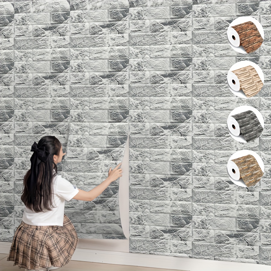 

Self-adhesive 3d Brick Wallpaper Stickers, Waterproof And Moisture-proof Foam Wall Tiles, Home Decoration Wall Panels, , Easy To Clean And Cut, Suitable For Living Room, Bedroom, Dormitory Renovation