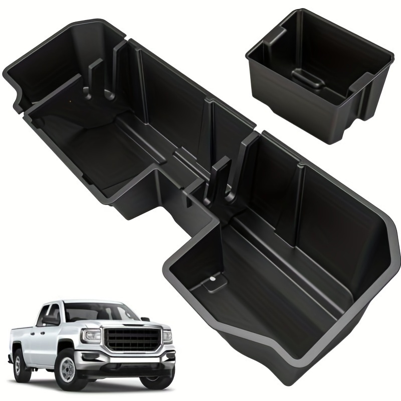 TEMU Upgraded Under Seat Storage Box For Silverado 1500 2500hd 3500hd 2020-2024/for Sierra 1500 2500hd 3500hd 2020-2024 & , 2-in-1 Underseat Storage Black Tool Box