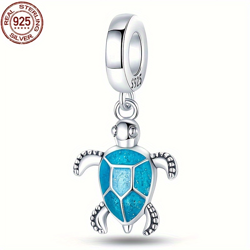 

925 Sterling Silver Turtle Charm Pendant, Glow-in-the-dark, Hypoallergenic, 4g, For Diy Bracelet, Artistic Craft, Jewelry Accessories, Party Gift For Women