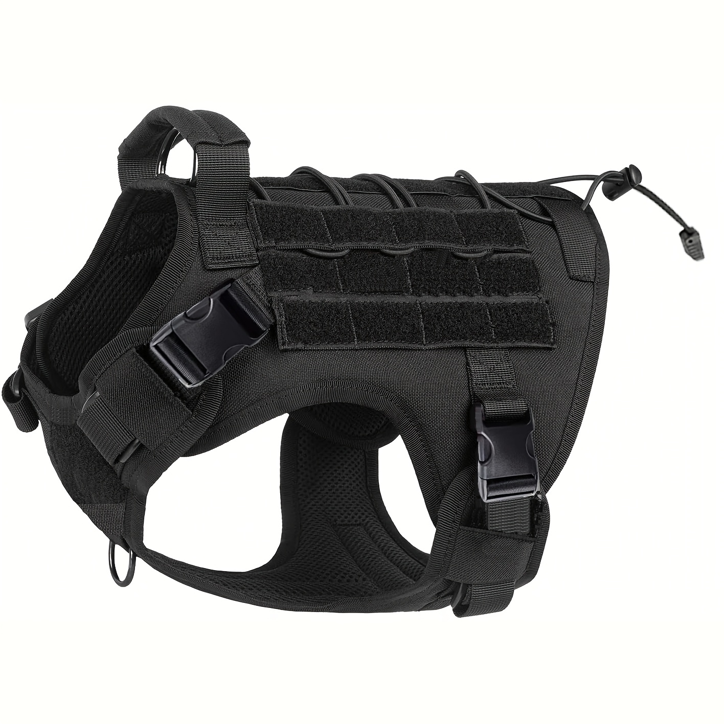 TEMU Dog Harness, Tactical Dog Harness With Handle, No-pull Vest With Hook & Loop Panels, Adjustable Dog Vest Harness For Walking Hiking Training,