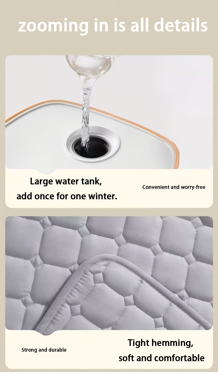 1pc electric heating blanket fast heating       protection ultra   operation soft light beige friendly heating pad   plug 110v ideal for   nights bedroom living room office modern   heating mattress pad bedroom     accessory Product details 7