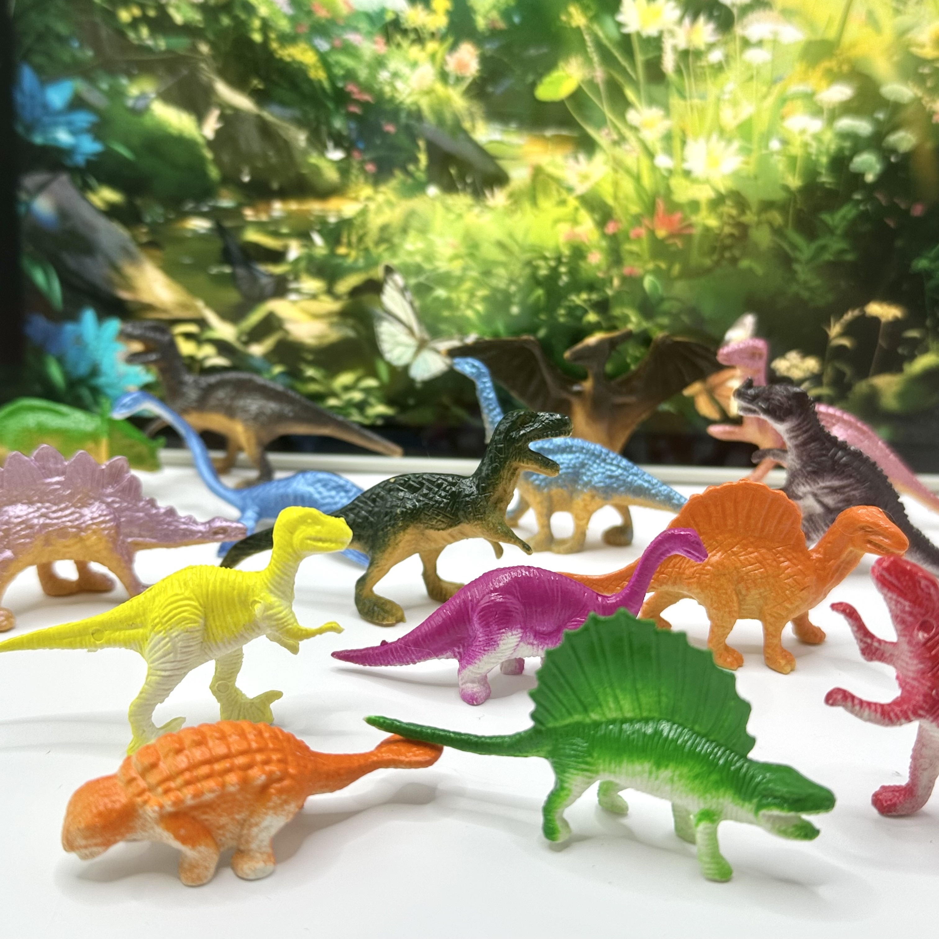 16pcs Mini Dinosaur Simulation Toys Ancient Animals Collection Christmas Gift