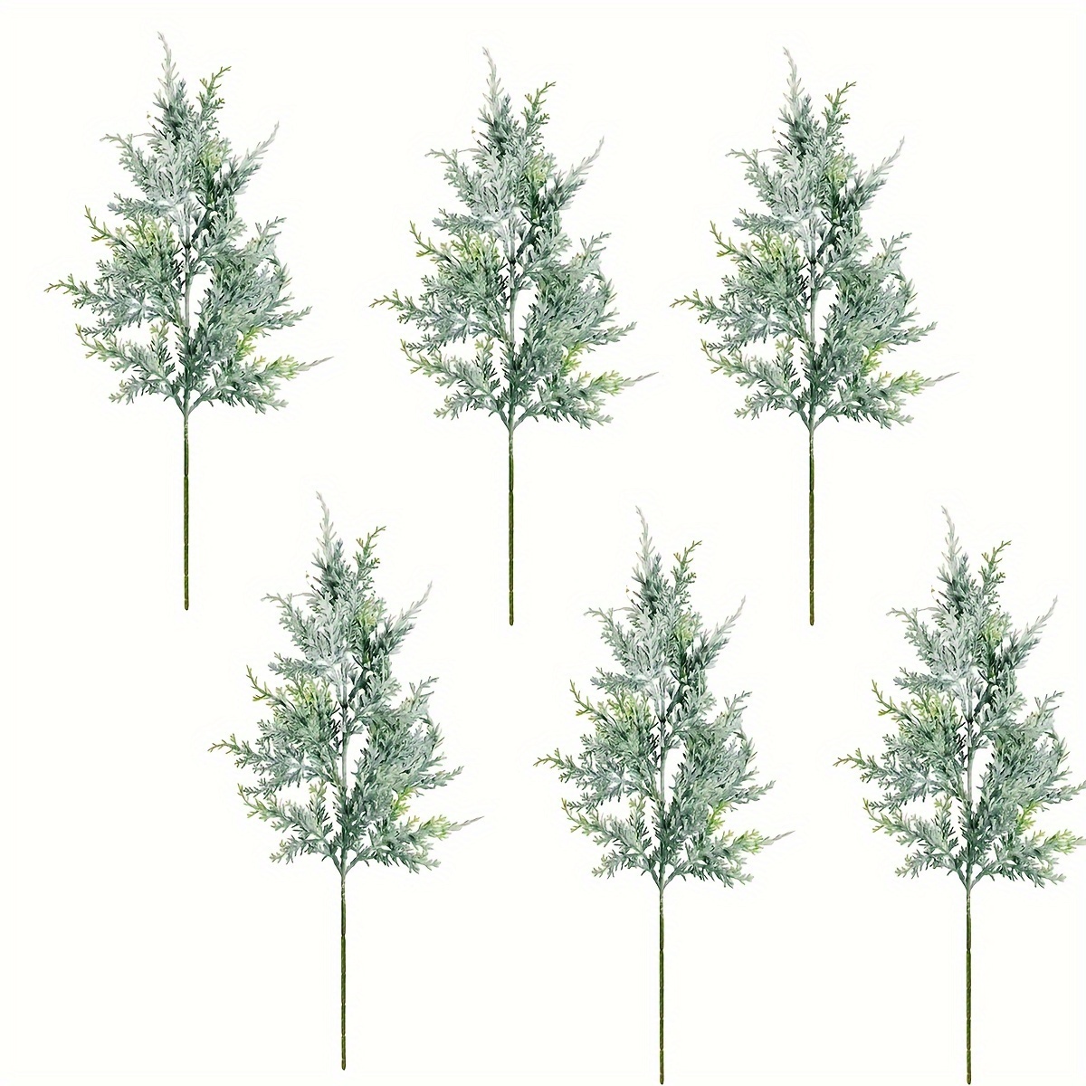 Image of Set Of 6 Pine Branch Sprays Made From , Perfect For Wreaths And Decorating Christmas Trees, As Well As Enhancing Home, Garden, Balcony, And Outdoor Patio Aesthetics