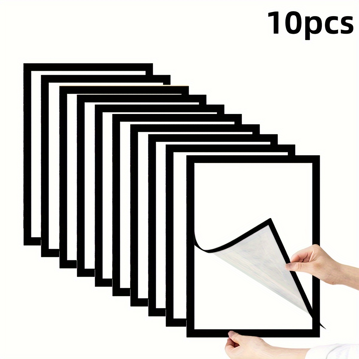 TEMU 10pcs A4 Magnetic Picture Frames - Style, -adhesive Wall Mount For Diamond Art, Posters, Certificates, Maps & , Vertical Orientation