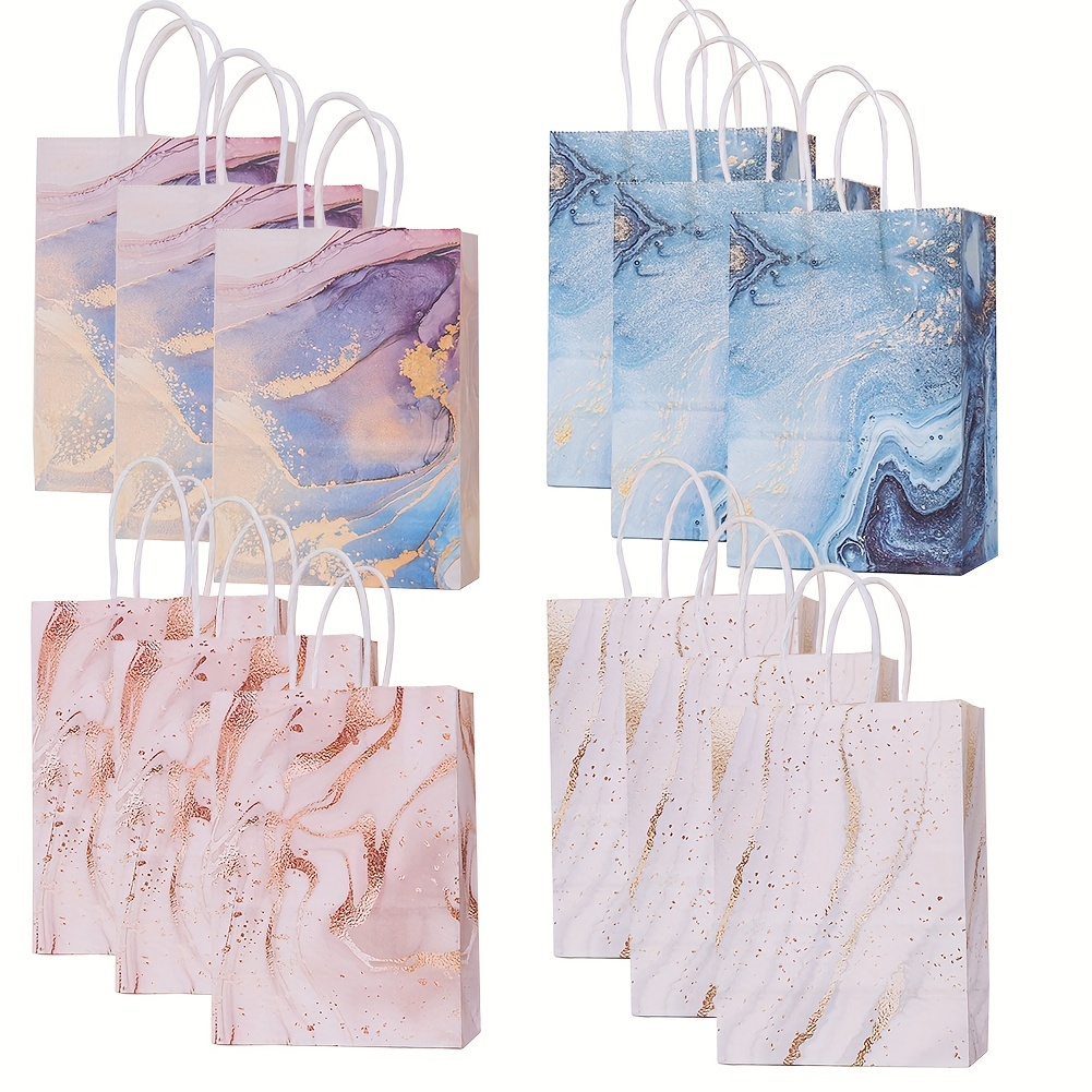 

12pcs Marble Pattern Gift Bags - Shopping, Parties, Weddings & Showers