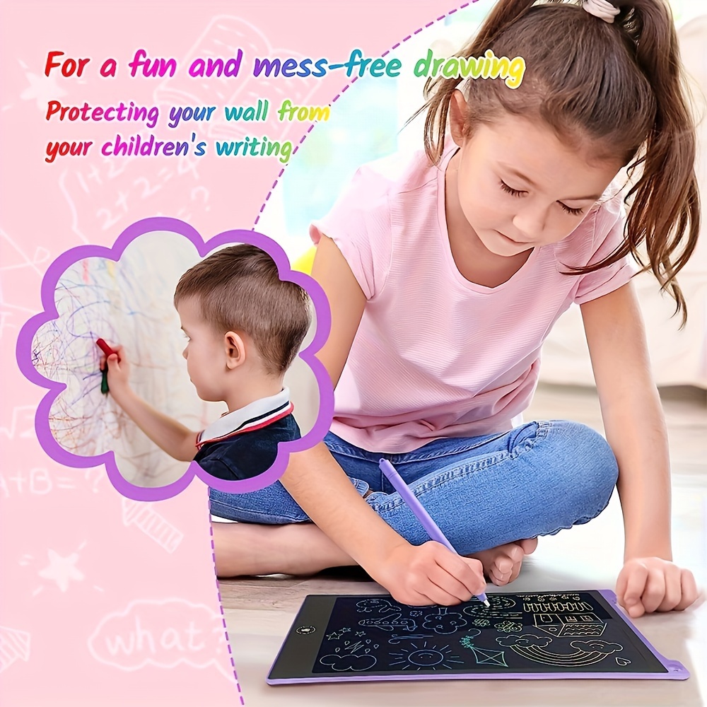 2Pack Tablette Enfants 8,5 pouces, LCD Tablette Dessin avec Ecran coloré,  Bloc d'écriture effaçable, Jouet Cadeau Pour 2 3 4 ans Fille Garçon