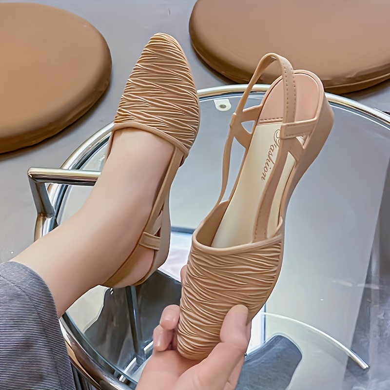 womens   color wedge heeled shoes   toe slip on shoes comfortable ankle strap shoes details 2