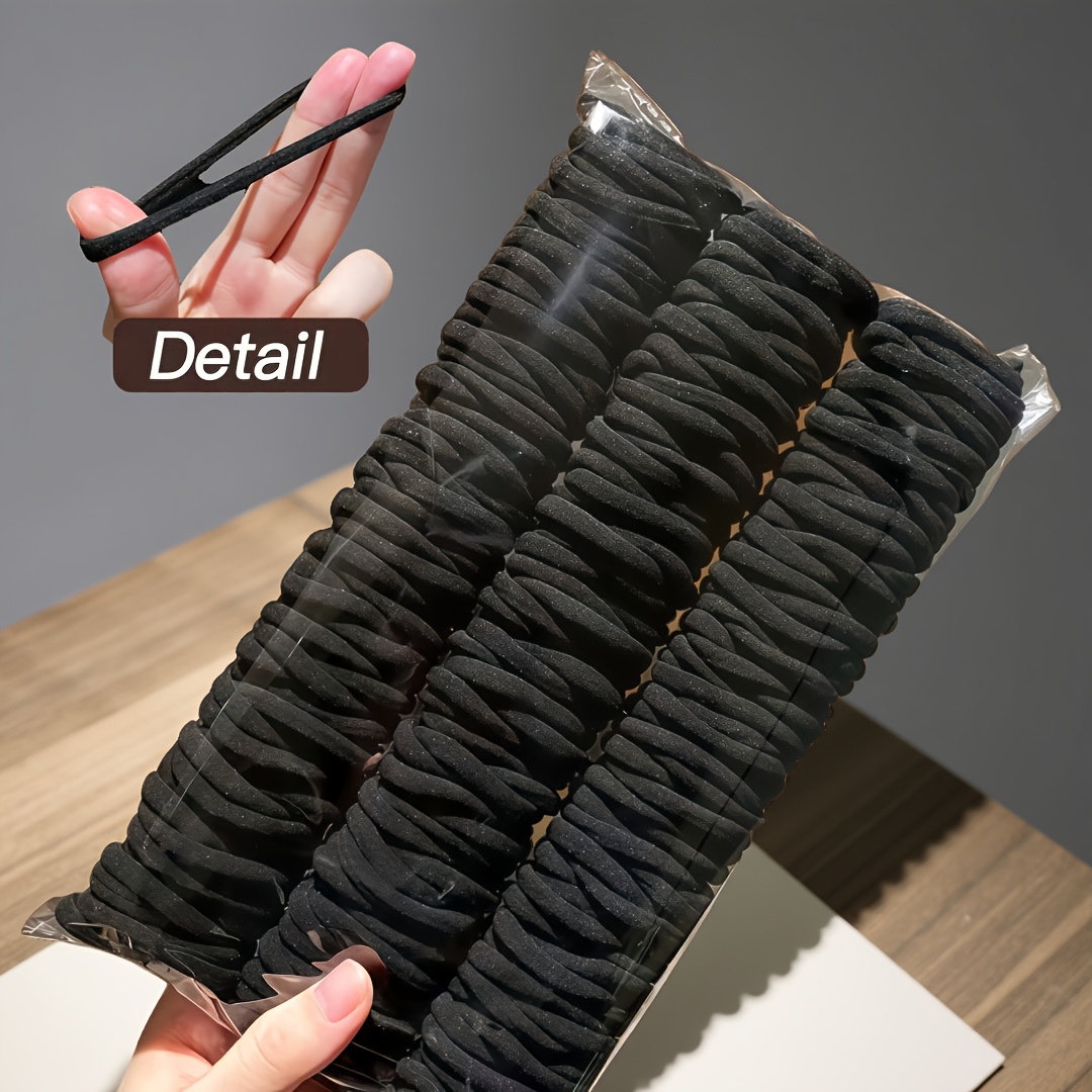 102pcs High Elastic Black Hair Ties for Strong Hold