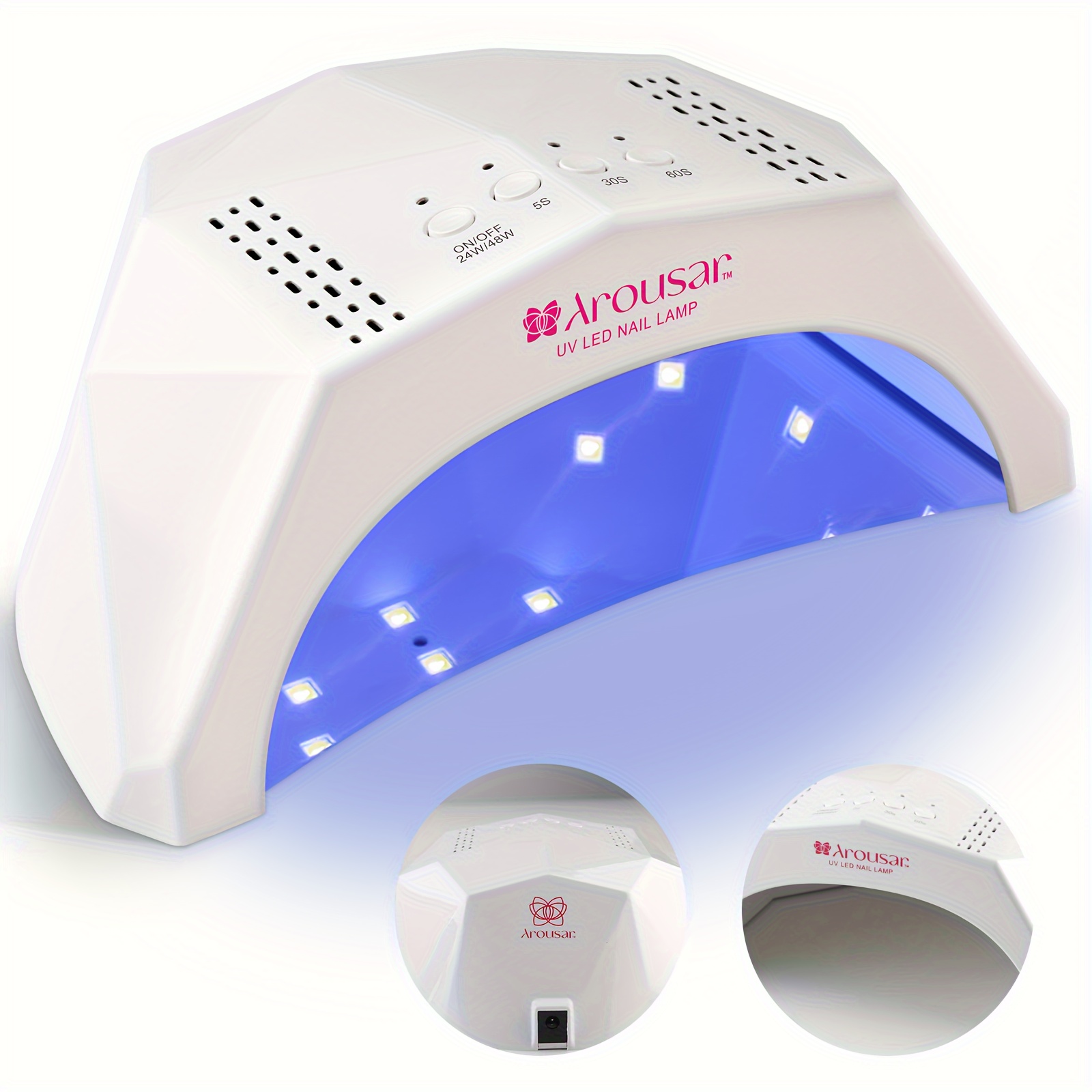

Professional Nail Lamp, Uv Led Nail Dryer For Gel Polish, With 30pcs Double Light Beads, 3-timer Setting, Heat Dissipation Hole Design, Nail Art Curing Light, Non-harmful, Skin-friendly