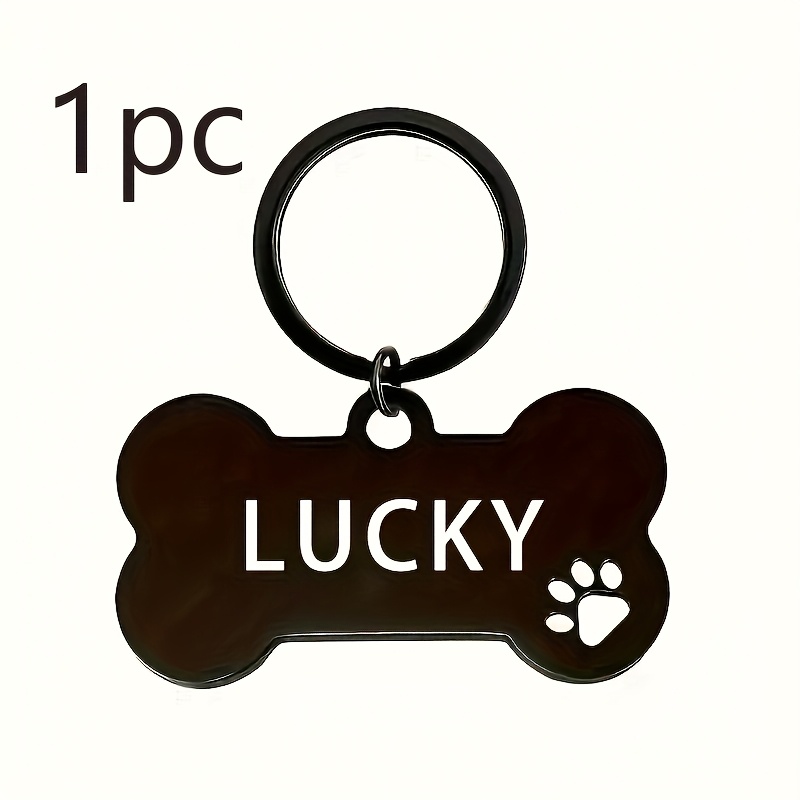 TEMU 1pc, Pendentif Collier de Chien en Acier Inoxydable Personnalisé qui Peut Être Gravé avec le Nom, le Numéro de Téléphone et l'ID de Votre Animal