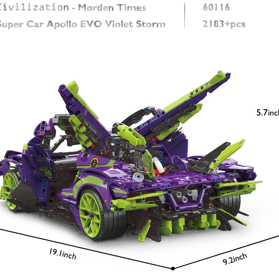 JMBricklayer Sports Car Building Block Set, Creative Supercar Adult Collectible Car Model, 1:8 Scale Classic Race Car Construction Toys, Toy Gifts For Teens Adults And Block Collectors (2183pcs)