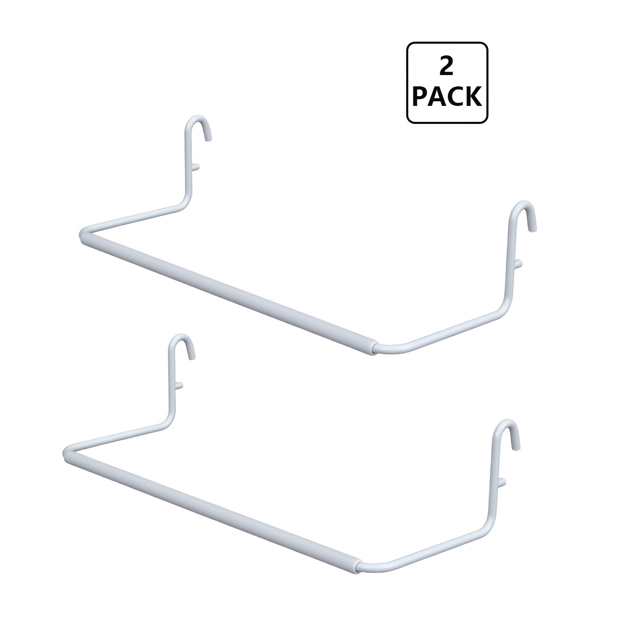 TEMU 2pcs Paper Towel Holder Pegboard Hooks, Compatible With Skadis Accessories, White Peg Board Hangers For Ribbons, Towels, Tapes, Stickers &
